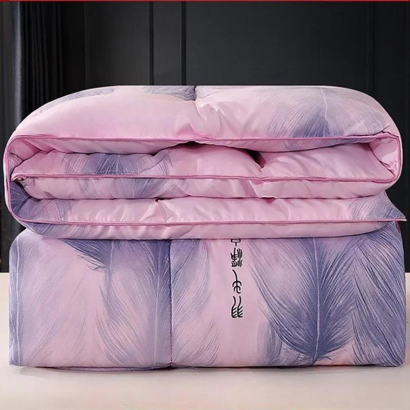 Lightweight Comfortable Down Duvets White Goose Velvet Winter Quilts Core Double Family Single Dormitory Warm Down Comforter