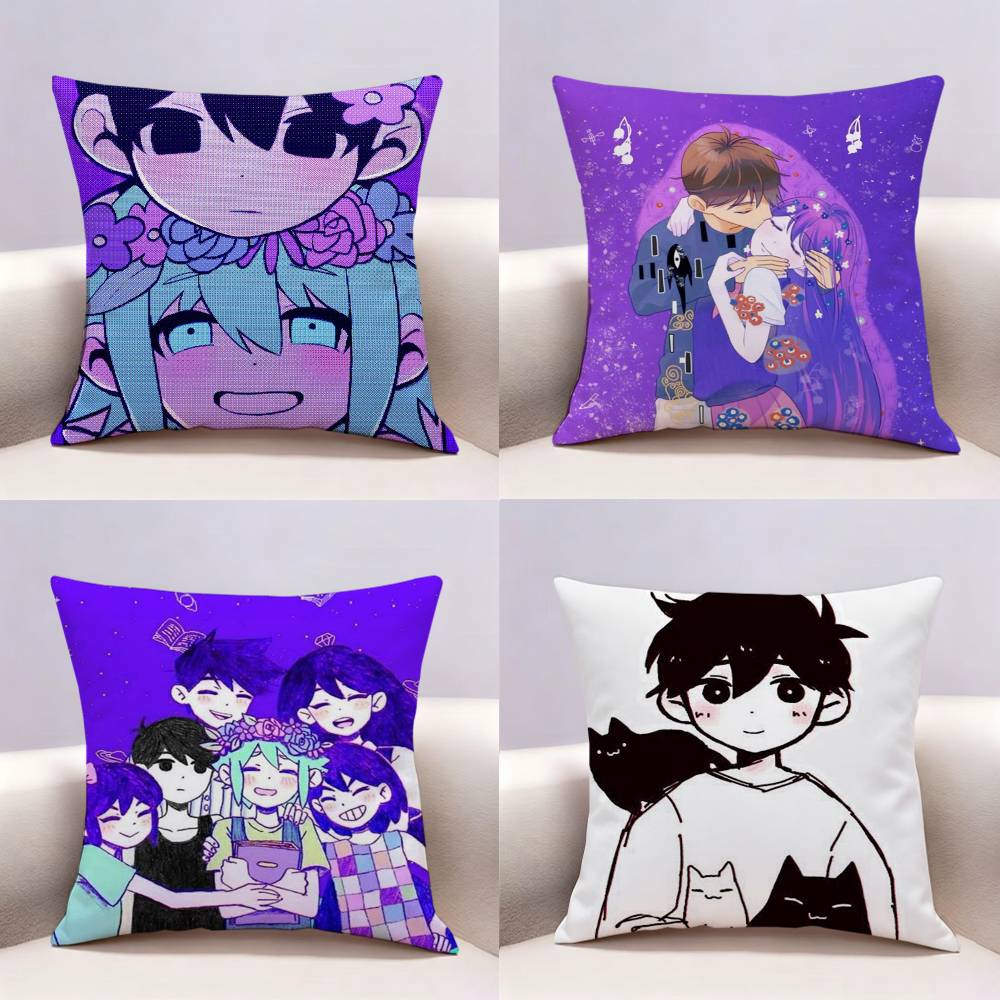 OOmori Game Doublesided Print Pillow Case Pattern Printed Pillowcase For Living Room Sofa Cushion Cover