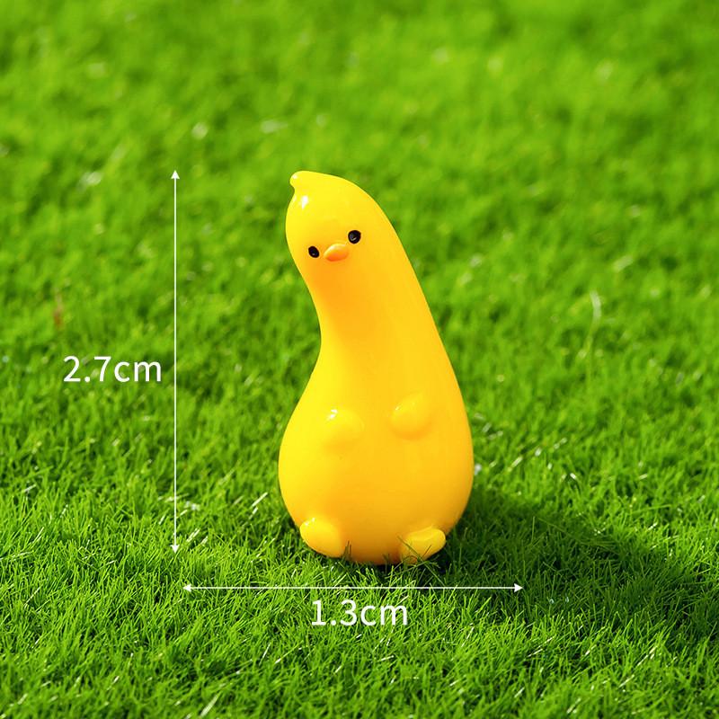 10Pcs Cartoon Funny Yellow Duck Animal Miniatures Diy Resin Ornaments Fairy Garden Decoration Moss Terrarium Micro Landscape