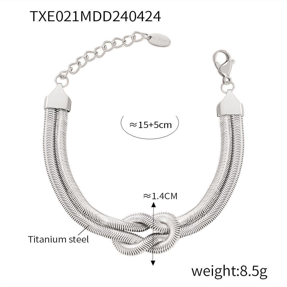 European & American Titanium Steel Snake Chain Knot Jewelry Set