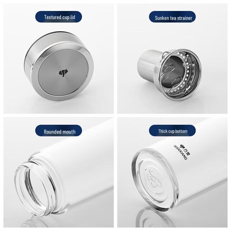 WANXIANG Thickened Borosilicate Glass Water Bottle with Tea Infuser