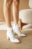 Women Modern Stylish Fashion Women Candy Heel Lace Up Boots Skin Suede