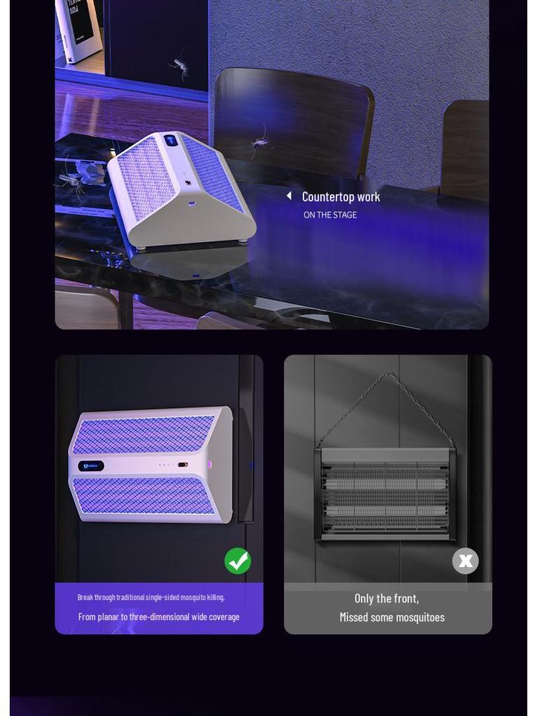 2025 Elektryczna Lampa i Packa na Komary - Repelent do Wnętrz dla Domu, Hotelu, Sklepu z Akumulatorowym Sterowaniem Muchami i Komarami.