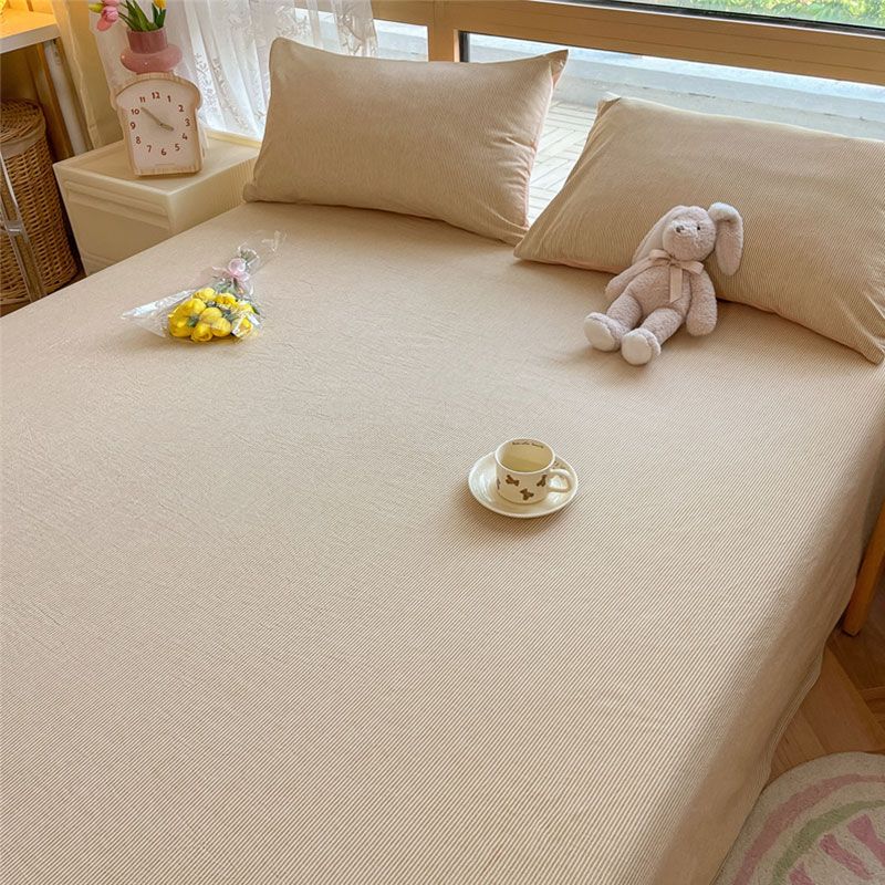 Ins Striped & Plaid Bed Sheet, Minimalist Bedding for Single Double Student Dorm and Home Use