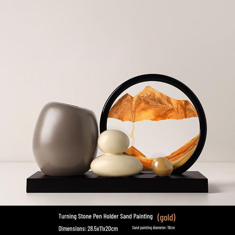 

Creative Flowing Sand Painting and Pen Holder Desk Ornament
