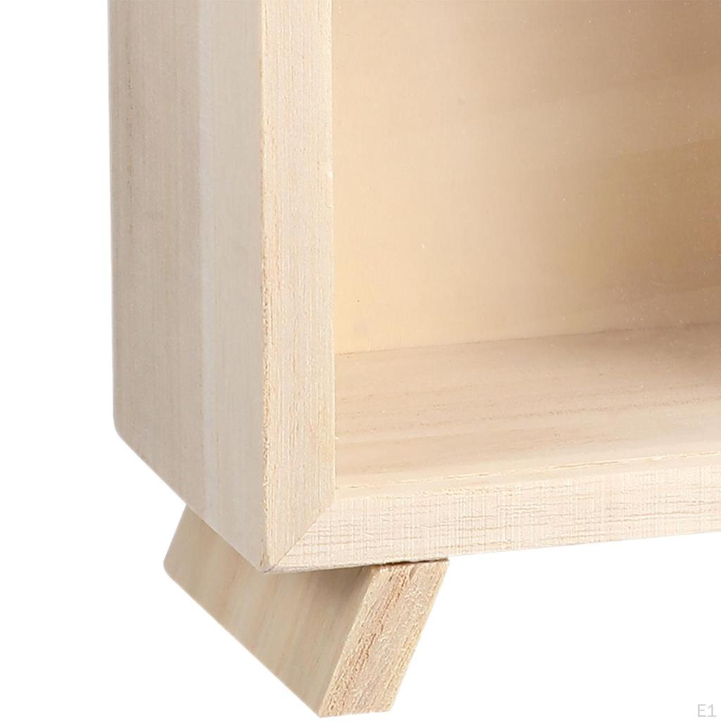 Wood Piggy Bank Savings Jar DIY Coffee Shop Tip Money Box Case for Adults Kids Decor