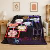 Kpop BBTS Fashion Group Star Flannel Blanket Soft Warm Throw Blanket for Bedroom Living Room Bed Travel Camping Picnic Gift