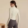 Stretchy Half-Zip Long Sleeve Yoga Top Women's Slim Fit Quick-Dry Sports Activewear Workout Fitness Shirt