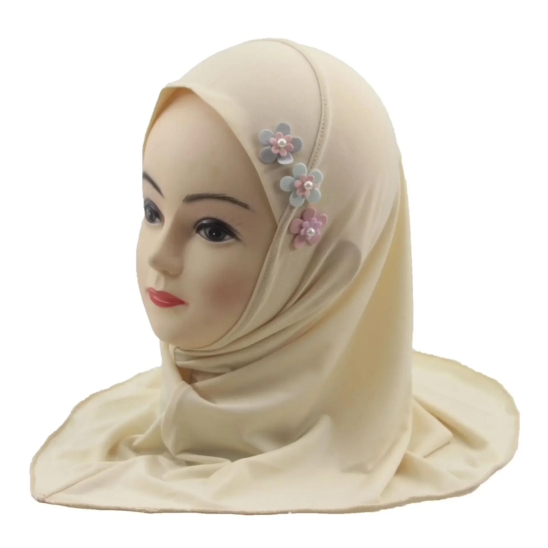 

Кришталевий конопляний красива квітка дитячий шарф милий малайський шарф арабська шапка для дітей 2-6 років дівчаток мусульманський миттєвий хіджаб