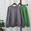 Autumn and winter new round neck loose lazy sweater pullover versatile soft waxy knitted sweater top women