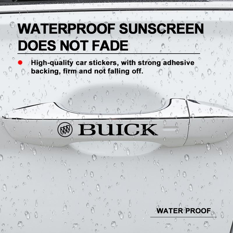 4Pcs Car Door Handle Stickers Tire Rear View Mirror Decals For Buick Verano Velite Lesabre Riviera Avenir GL6 GL8 Envision Excelle