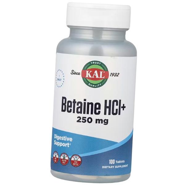 

Betaine Hydrochloride and Pepsin, Betaine HCl Plus, KAL 100tab (72424014) 100tab