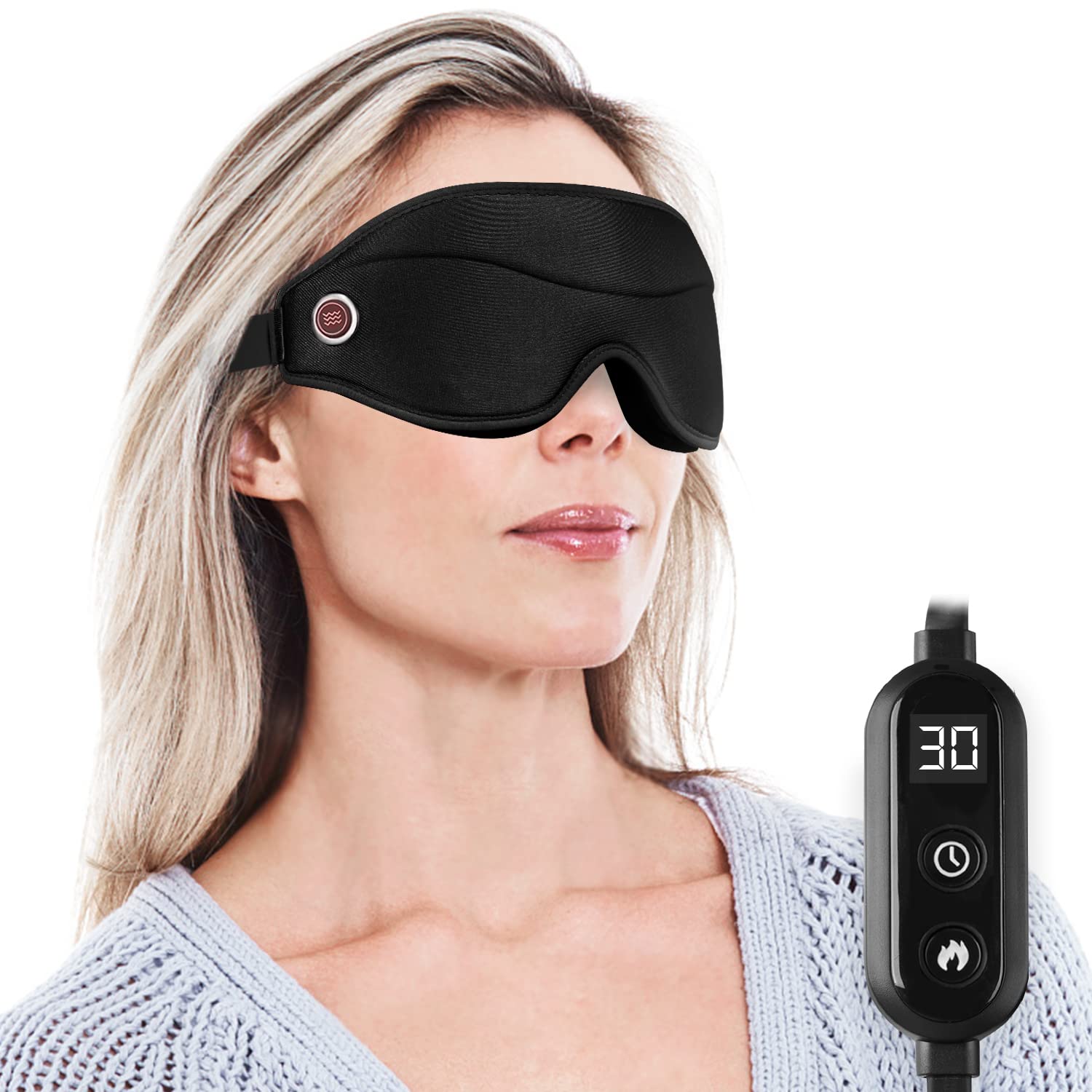 

3D Hot Eye Light 3 Temperature Timer Black DR.PREPARE USB-Powered Mask, Blocking, Lightweight, Settings, Setting, чёрный