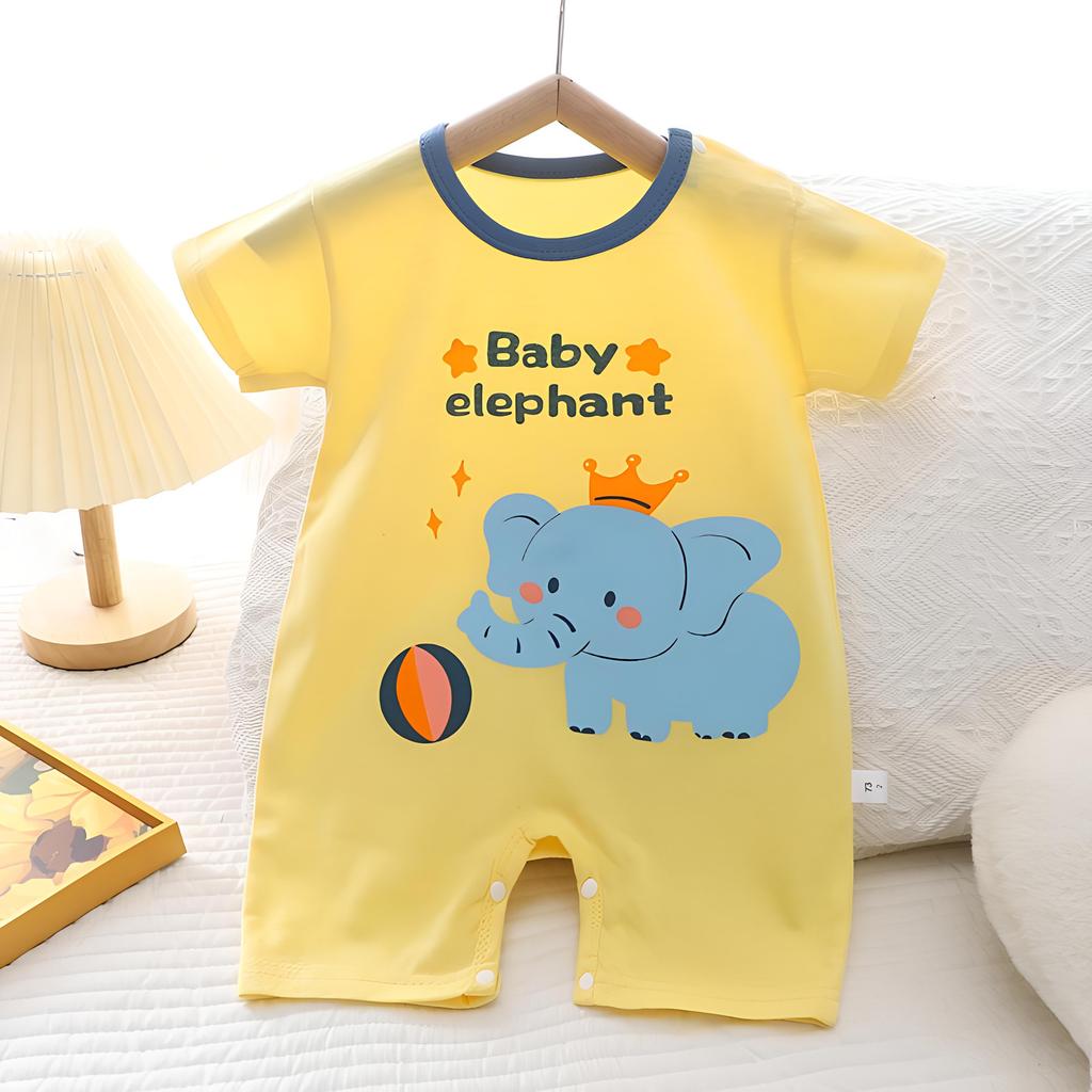 Zomerjongen Baby 0-1 Jaar Meisje Dunne Korte Mouw Cartoon Baby Onesie Romper