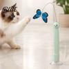 Juguetes Electrónicos Silenciosos para Mascotas Varita Mariposa Eléctrica para Gatos Recargable Juguete de Varita Interactiva Rotación 360 Auto-Juego Automático para Gatos con 2