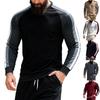 Men's Round Neck Color Block Long Sleeve Sweatshirt Casual Sports Base Layer Top