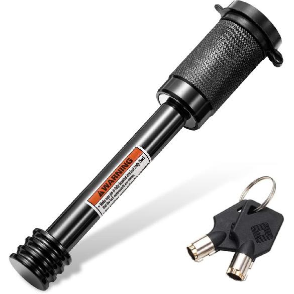 CZC AUTO Hitch Receiver Pin Lock, Trailer Receiver Lock With 5/8" Pin For Class III IV 2" And 2-1/2" Receiver, For Hitch Bike Rack Tray Ball Tow Rope