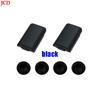 JCD 2x AA Battery Back Cover Pack Replacement Part for Xbox 360 Wireless Controller + 4 Silicone Grip Cap Cover Black