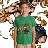 Boys Girls Cotton T Shirt One Piece Ace Anime Print Casual Short Sleeve Kids Summer Top