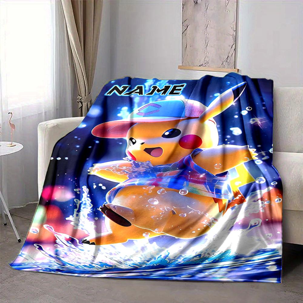 Custom 1pc Pikachu Power Energy Burst Blanket, Soft And Comfortable Blanket, Casual Warm, Camping Travel Blanket, Birthday Gift Q91367