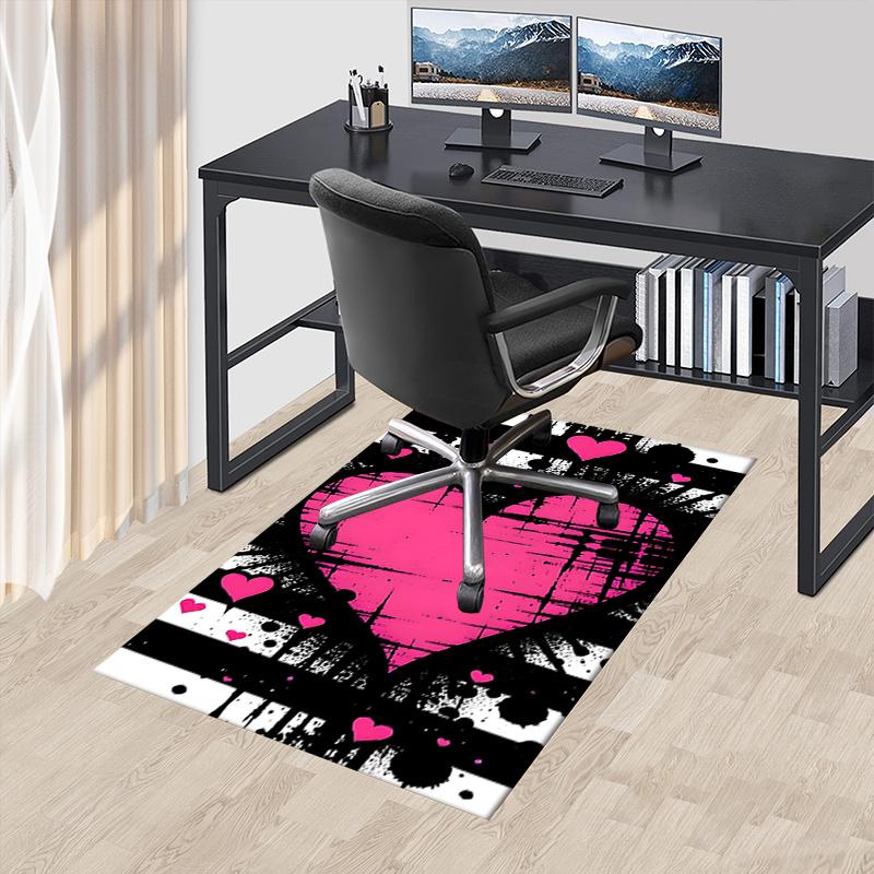 Herz Graffiti Thema Stuhlmatte Büro Teppich Übergröße Teppich für Heimdekor, Sofateppich, Schreibtischmatte, Geschenkidee für Büro und Wohnzimmer
