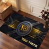 JCB Personalized Crystal Velvet Carpet, Customized Name Text Soft Anti‑Slip Rug for Living Room Bedroom