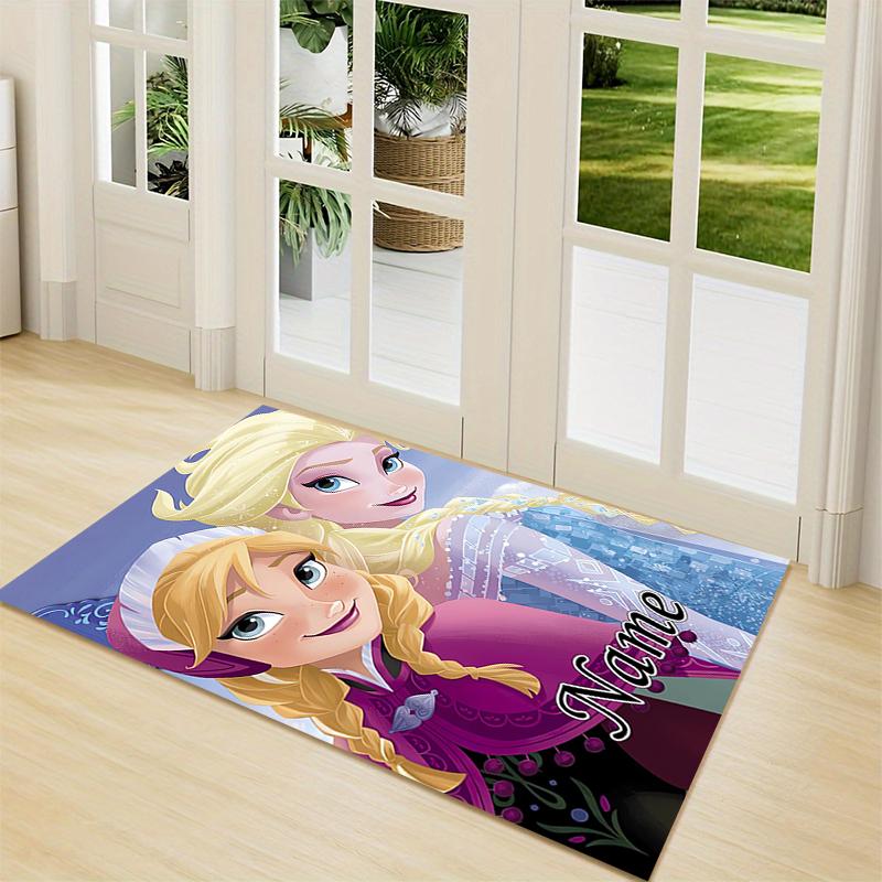 Custom Name Elsa's Magical Frost Carpet Rug Customizable Soft Washable Anti-Slip Home Living Room Sofa Mats Personalized Rug. 0909278