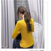 Frühling Herbst Neue Knoten Kragen Top Schlanke Einfarbig Bodenbildung Shirt frauen V-ausschnitt Langarm T-shirt