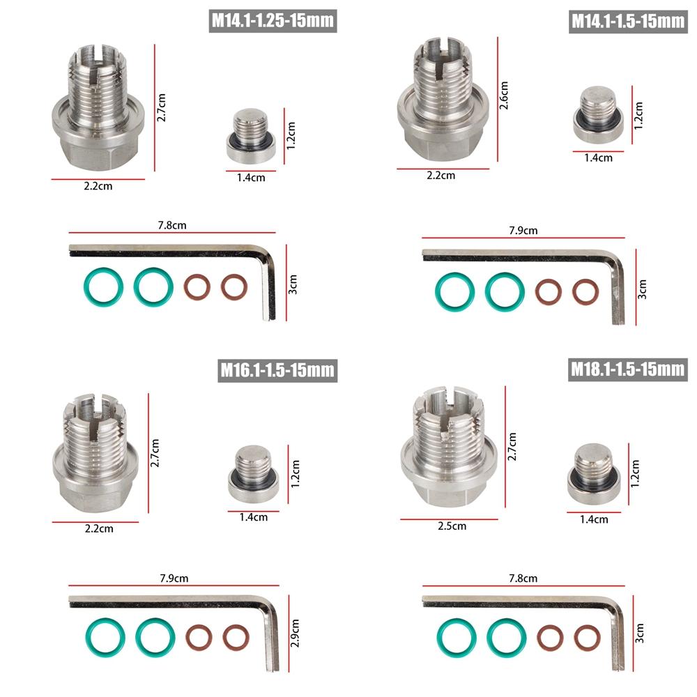 M12.1x1.25/1.5/1.75 M14.1 M16.1 M18.1x 15mm Oil Drain Plug Oversize Piggyback Self Tapping Oil Pan Thread Repair Kit