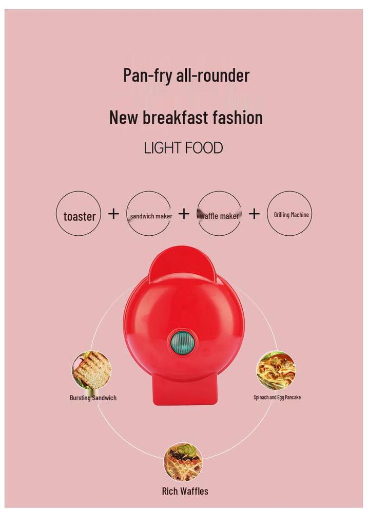 Cross-Heart Waffle Maker: Mini Breakfast & Light Meal Toaster