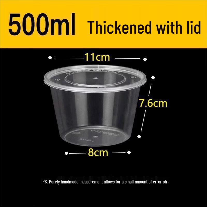 Microwave Safe Transparent Plastic Food Containers with Lids (100-Pack)
