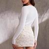 Gonna a rete in stile europeo 2025 da donna con paillettes e design floreale, Chiusura con cerniera