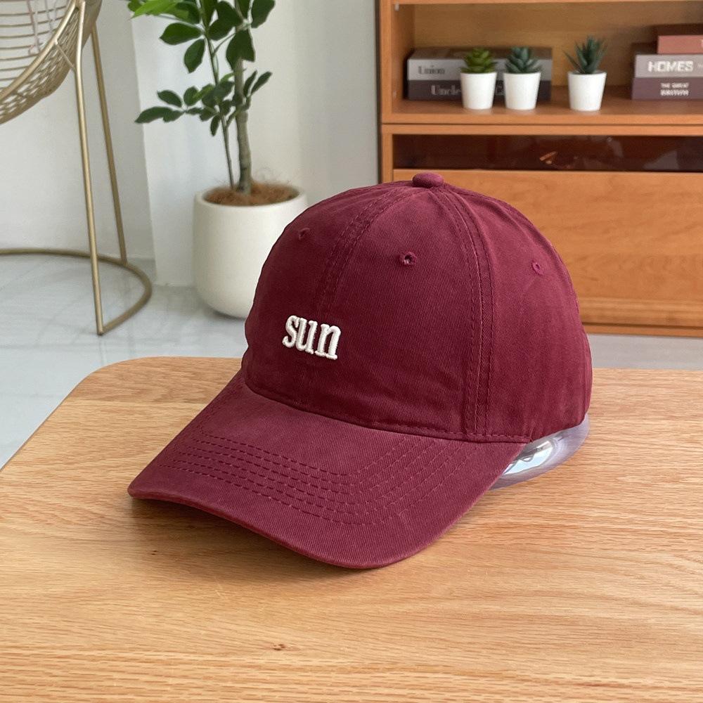 Fashion Hat Versatile Letter Sun Embroidery Soft Top Baseball Cap Children Couple Travel Cotton Shade Sun Protection Peaked Cap Men's Tide