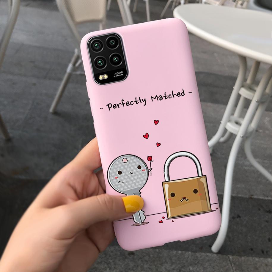 For Xiaomi Mi 10 Lite 5G Case Cute Cartoon Cow Soft-Touch Silicone Bag Back Cover For Xiomi Mi 10 Lite 5G Protector Bumper Funda
