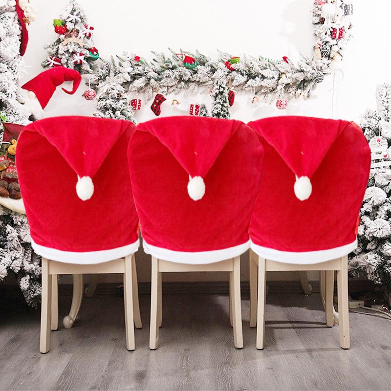 2025 Gold Velvet Christmas Chair Cover - Festive Backrest Decoration