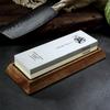 MITSUMOTO SAKARI Professional Sharpening Stone Set with Wooden Stand for Kitchen Use Double-Sided (1000/3000 Grit) Non-Slip
