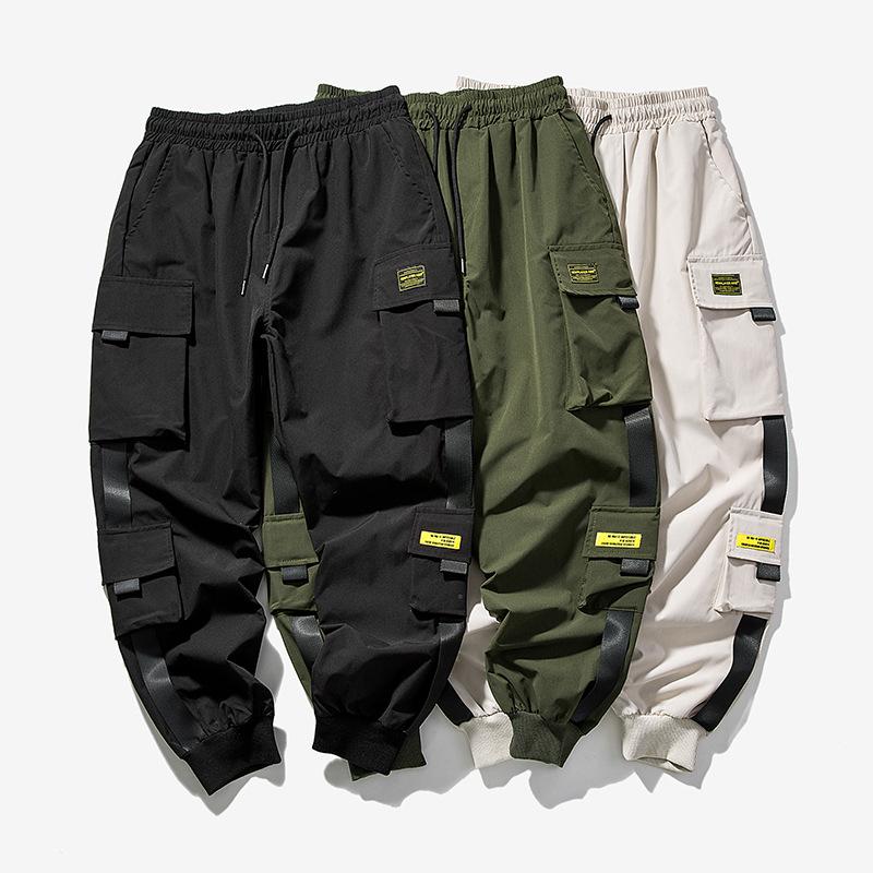 Fashion Men's Cargo Pants Casual Hip Hop Hit Color Multiple Pockets Trousers Streetwear Pants Sportswear Sweatpants