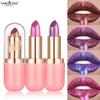 Metalická fialová chameleonská rtěnka Měnící barvu Matná třpytivá diamantová rtěnka Vodotěsný perleťový lesk na rty Sexy make-up