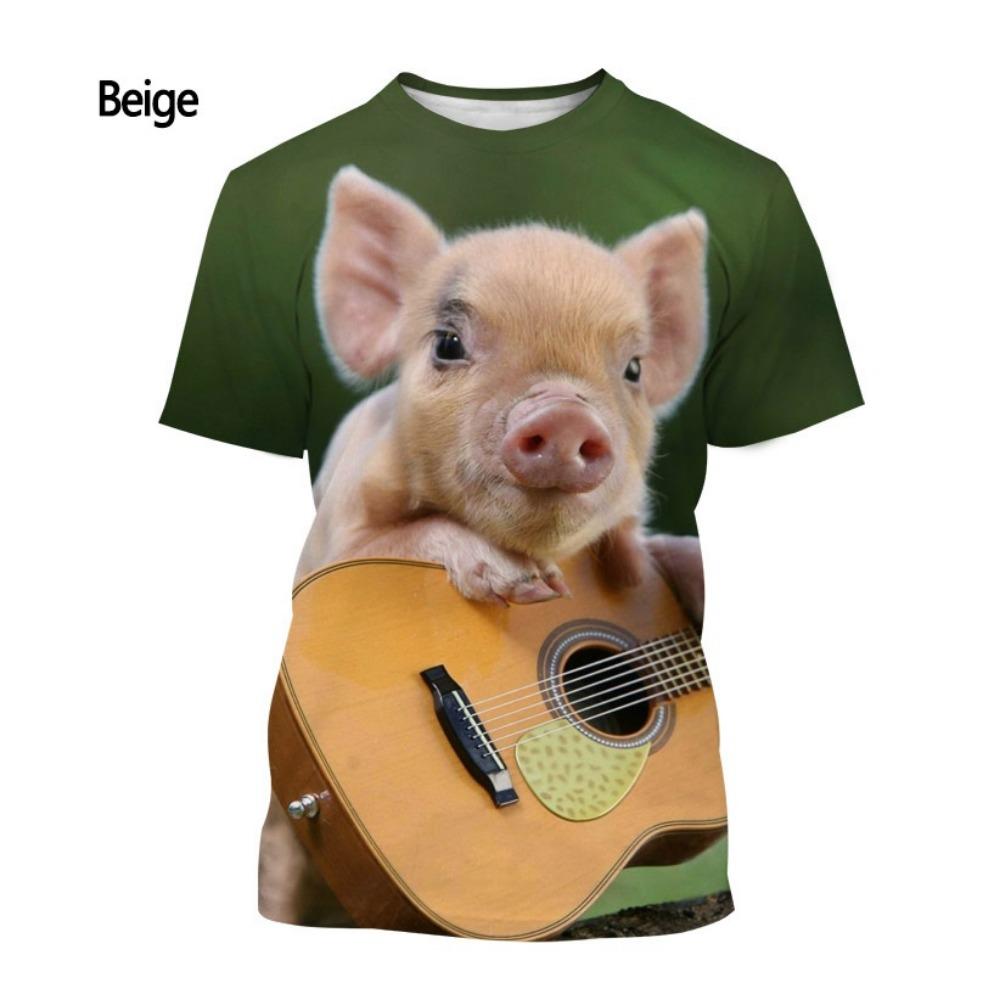 Modă Nouă Drăguț Porc Animal Imprimare 3D Tricou Bărbați și Femei Vară Casual Mânecă Scurtă Streetwear Cămașă Topuri