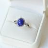 Thai Silver Hollow Twist Blue Stone Adjustable Finger Rings For Men Women Fashion New Female Jewelry Gift Party Holiday