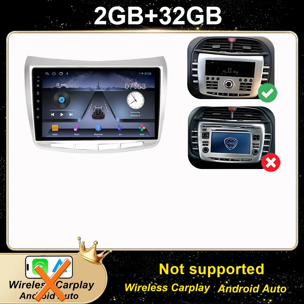 

Android 15 Carplay For Fiat Lancia Delta 2009 -2019 GPS Navigation High-Performance CPU Android Auto Bluetooth Touch Screen WIFI