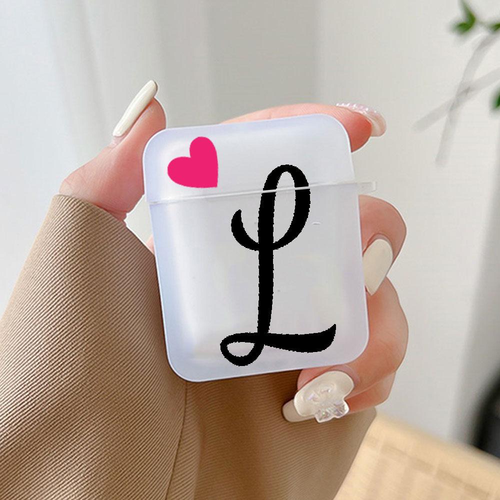 Initial Letter A Z Love Heart Earphone Case for Airpods 4th 3rd Pro 3 2 Cover for Airpod 2 3 1 Protective Accessorie Shell Funda