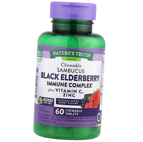 Immune Complex, Sambucus Black Elderberry Immune Complex, Nature's Truth  60tabs Berry Mix (71509023)