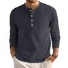 Men's Loose Casual Button Down Collar Long Sleeve Top