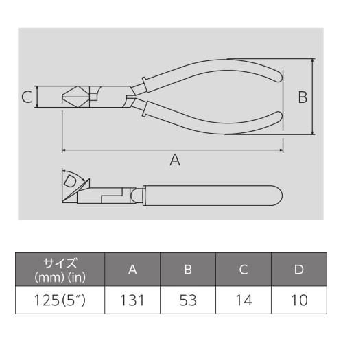 Victor Diagonal Nippers (with molded cover) 125mm 322A-125