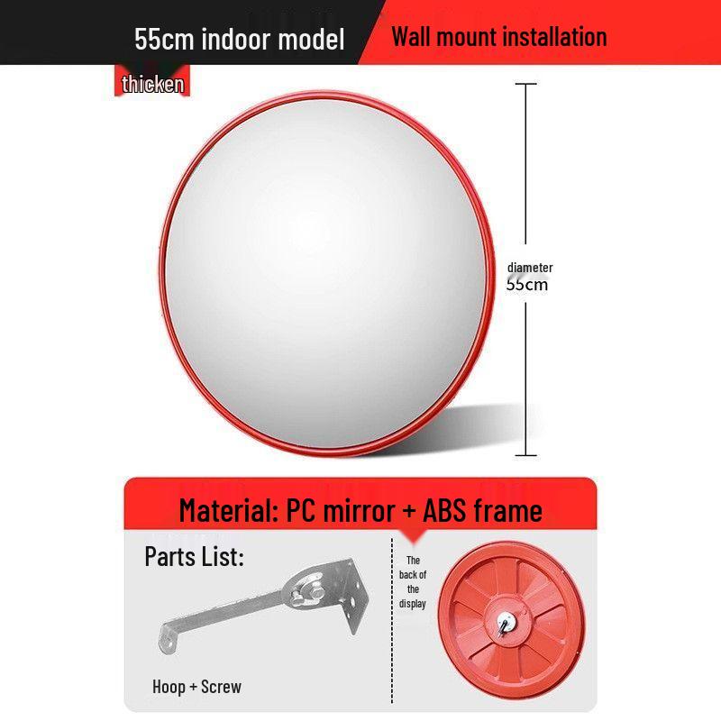 Wide-Angle Outdoor/Indoor Traffic Convex Mirror for Safety and Anti-Theft