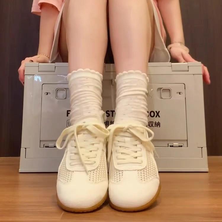 Retro Mesh Casual Moral Training Shoes Women's Summer 2025 New Fashionable Versatile Lace-up Non-slip and Lightweight Forrest Gump Shoes