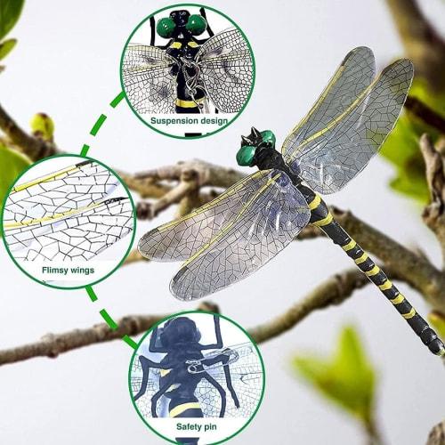 [Nearly Realistic Size] 2025 Dragonfly Model, Insect and Bee Repellent Figure, Plastic Model, with Strap and Safety Pin, PVC Material, Perfect for Hom
