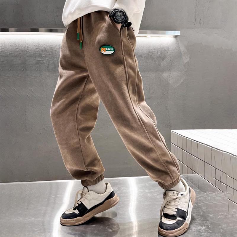 Boys' Corduroy Autumn 2024 Korean-Style Casual Sweatpants