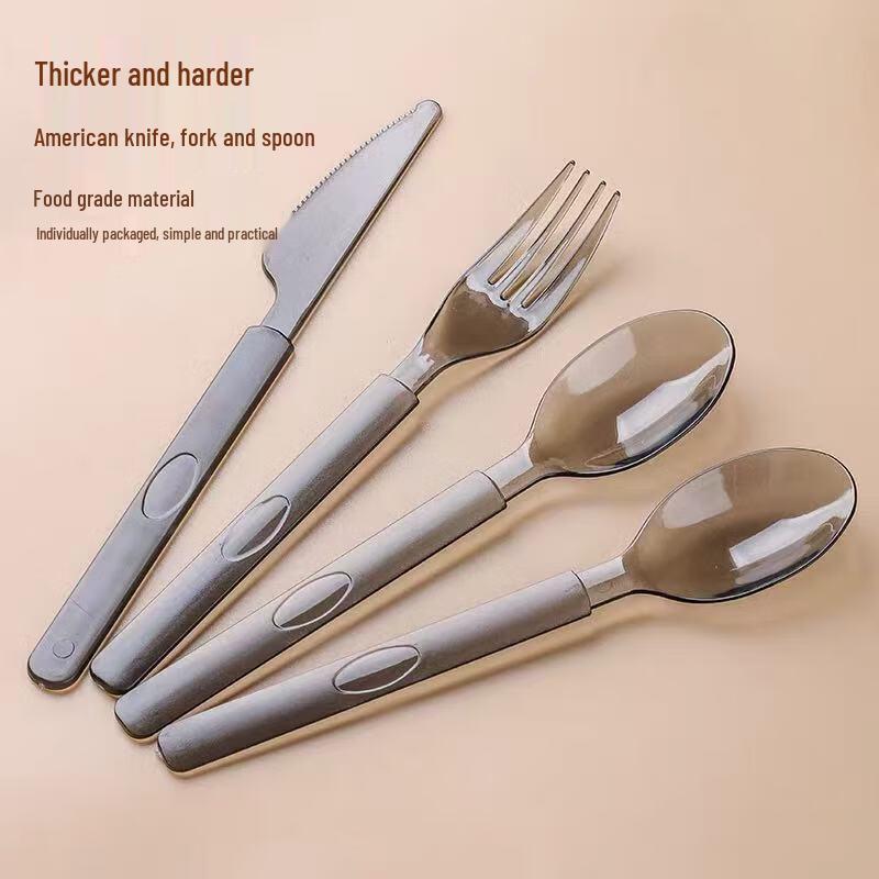 Zhongji Disposable Thickened Plastic Spoons, 16cm, 100 Count